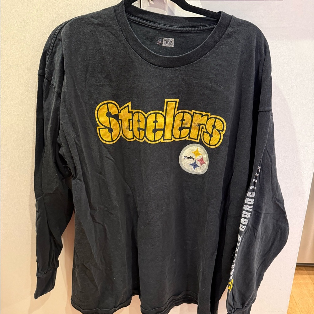 Pittsburgh Steelers Black Long Sleeve Logo Tee